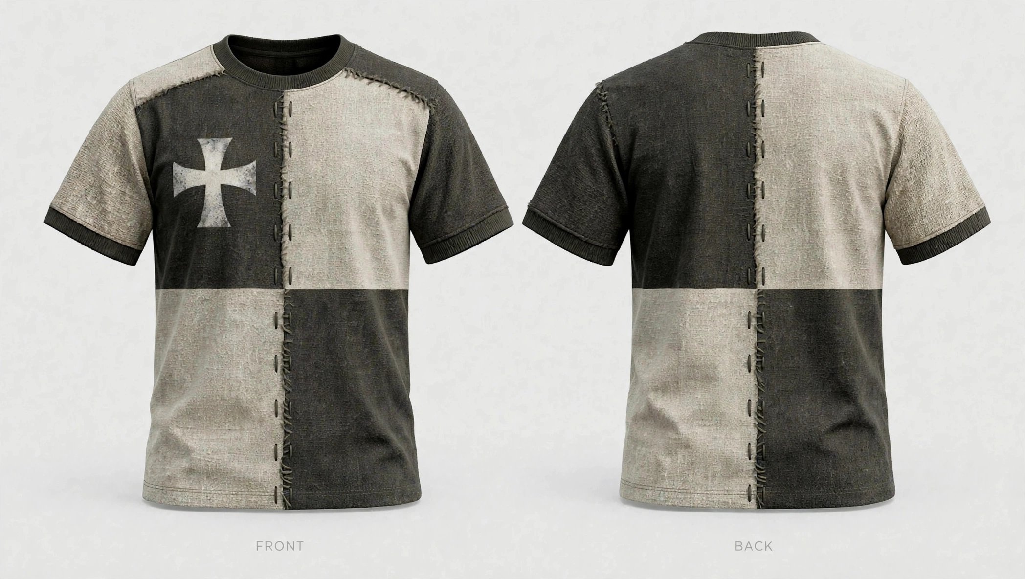 Crusader Split Tee — Ash / Charcoal