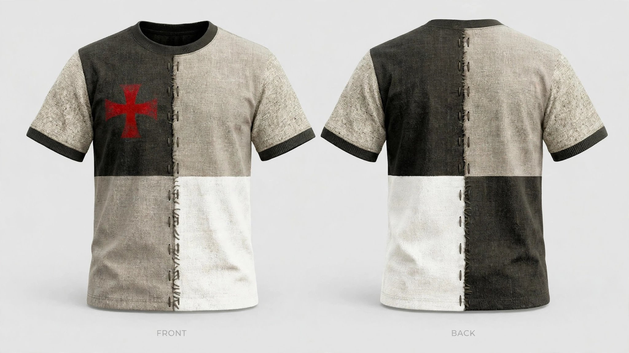 Crusader Blood Cross Tee — Ash / White, Blood Cross