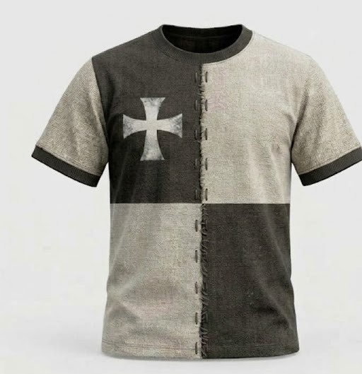 Crusader Split Tee - Ash — Ash / Charcoal