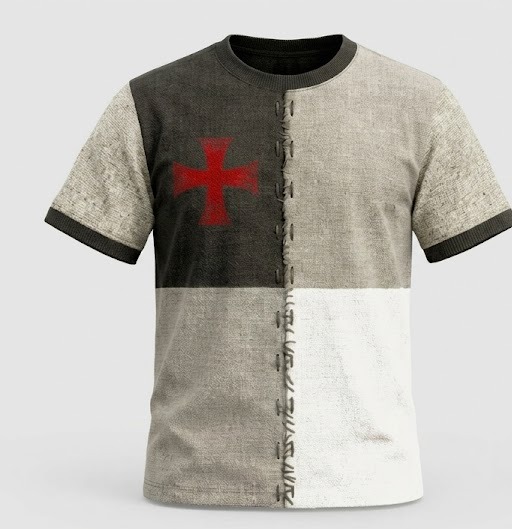 Crusader Blood Cross Tee — Ash / White, Blood Cross