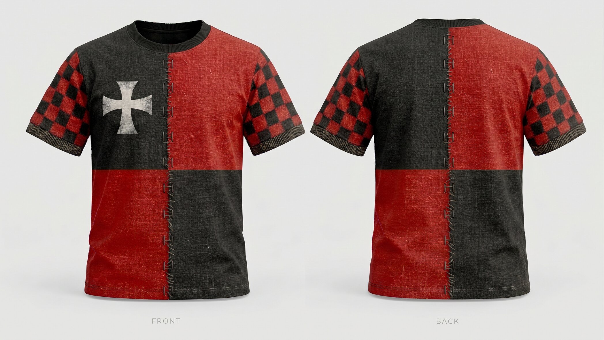 Crusader Red Flag Tee — Blood / Onyx Checker