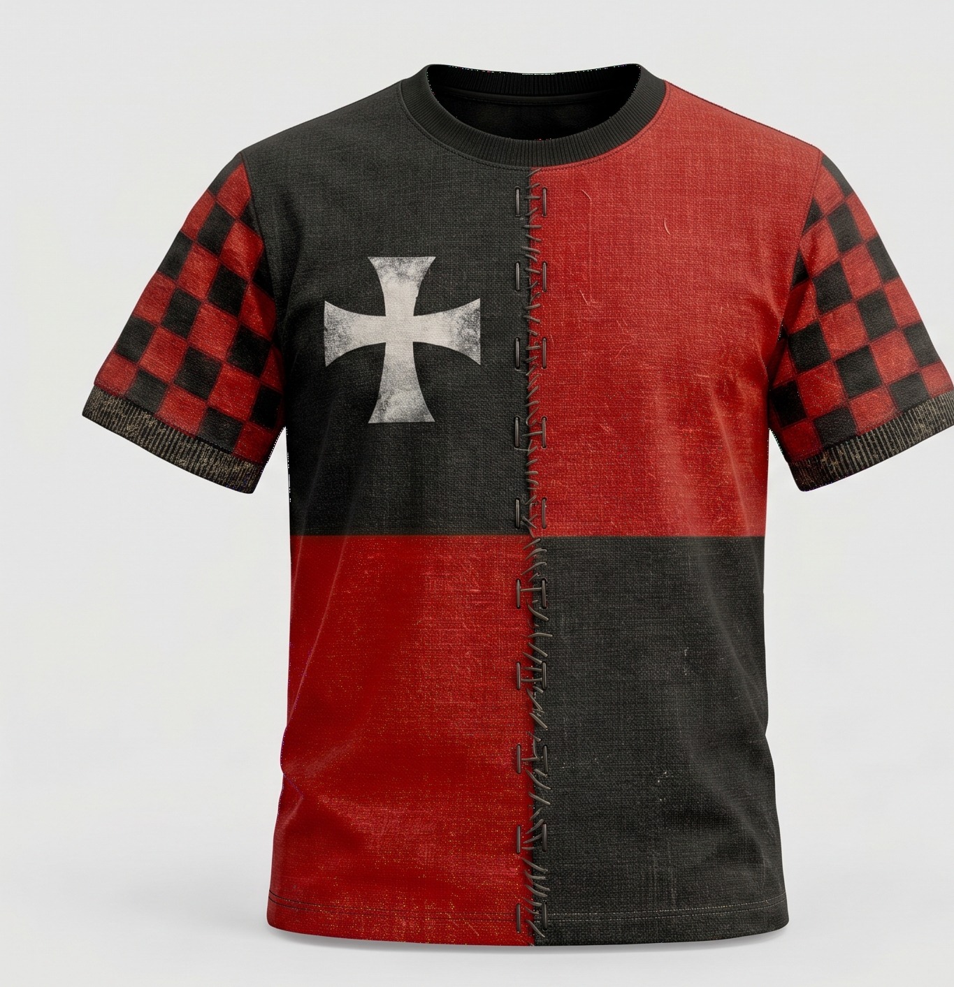 Crusader Red Flag Tee — Blood / Onyx Checker